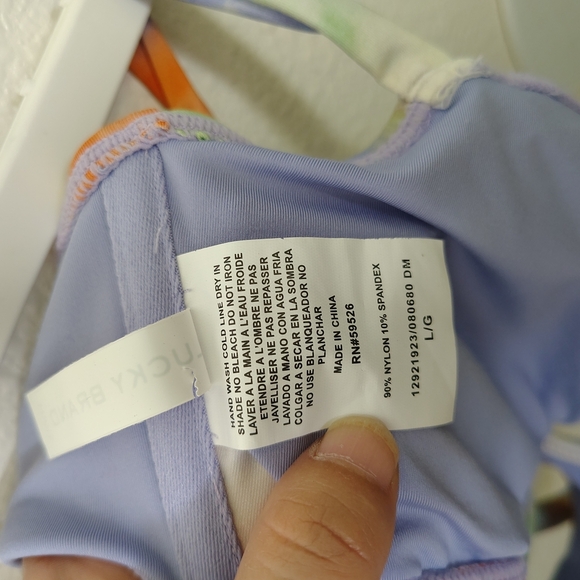 Lucky Brand Blue/Green /Orange Bikini Set Sz L NWOT - Picture 14 of 14